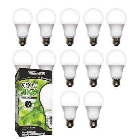 Miracle Led 4KK Pro-Pack Indoor Grow Light Bulb, 4000K Full Spec. Replace 150W Grow Bulbs, 12PK 801853